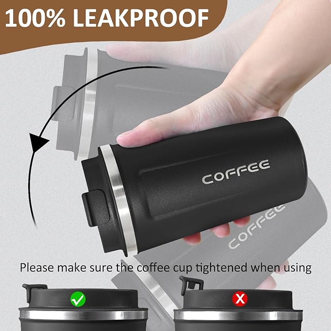 4 Pack Insulated Coffee Tumblers with Lid 17oz Stainless Steel Travel Coffee Mug Reusable Coffee Cup to Keep Cold and Hot Drinks for Car, Daily, Travel and Gifts, Multicolor