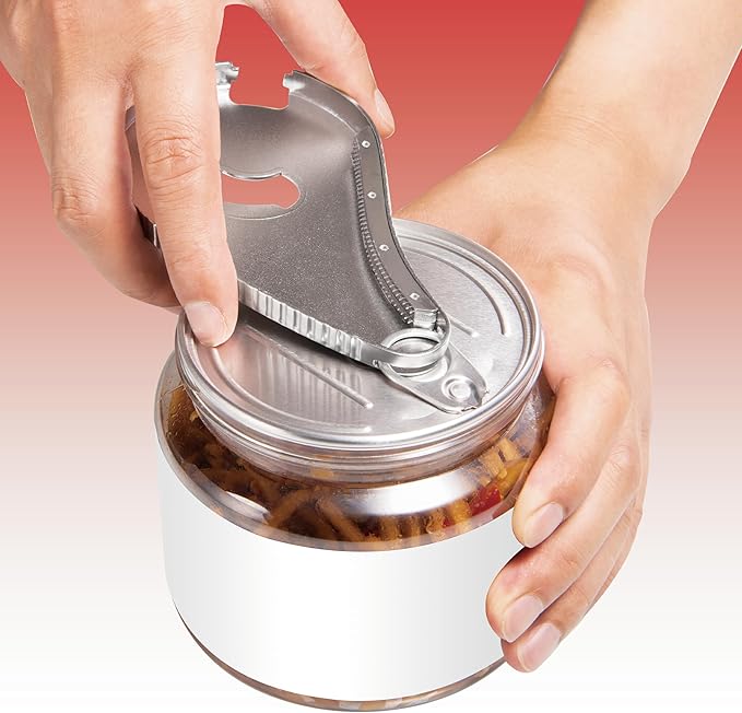 Jar Bottle Can Opener for Weak Hands & Arthritis - Effortless Twist Off Lids (0.6"-2.7") & Pull Tab Seals | Premium 304 Stainless Steel, Patented | Portable Senior-Friendly Kitchen Gadget