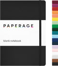 PAPERAGE Blank Journal Notebook, (Black), 160 Pages, Medium 5.6 in x 8 in - 100 GSM Thick Paper – Hardcover Journaling Notebook for Work, School, Note Taking or Sketching