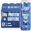 Spylt High Protein Cookies & Cream Milk with 60mg Caffeine & 20g Protein - 90 Calories, Ready to Drink, Sugar Free, Lactose Free Milk, Perfect for Workout Recovery & Afternoon Pick Me Up - 12 Count