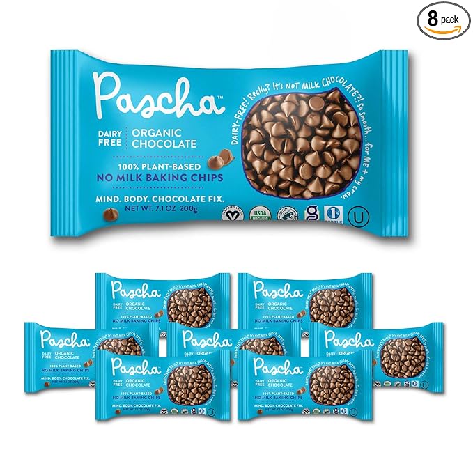 Pascha Organic Chip with Rice, Vegan Milk Chocolate, 56 Oz, Pack of 8