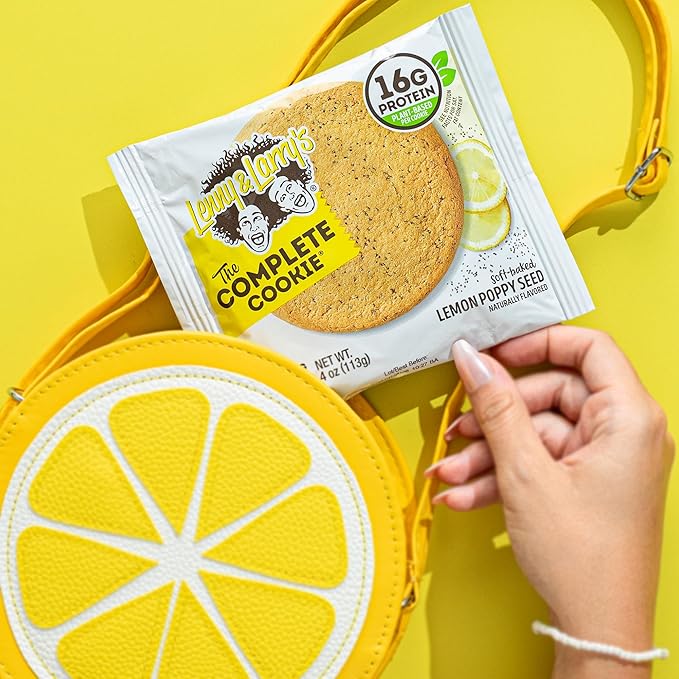 Lenny & Larry's The Complete Cookie, Lemon Poppy Seed, Soft Baked, 16g Plant Protein, Vegan, Non-GMO, 4 Ounce Cookie (Pack of 12)