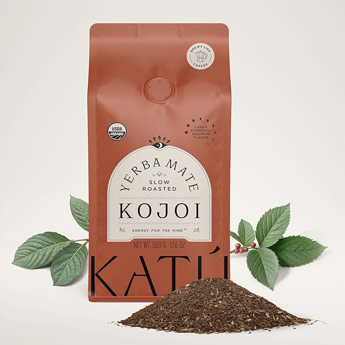 Katú Kojoi Premium Organic Yerba Mate Tea, Slow Roasted, Unsmoked, Air Dried, Loose-Leaf, Aged, Natural Energy, 17.6 oz (500g)