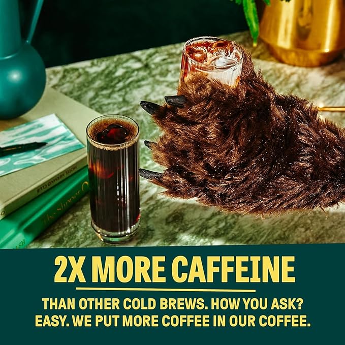 Wandering Bear Espresso Roast Organic Cold Brew Coffee, 32 fl oz, 3 pack - Extra Strong, Bold, Smooth, Unsweetened, Shelf-Stable, Ready to Drink, 100% Organic, Iced Cold Brewed Coffee Drinks