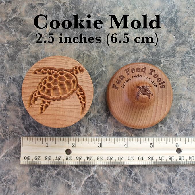 Wood Cookie Stamp, 2.5 Inch (Sea Turtle CS-018)