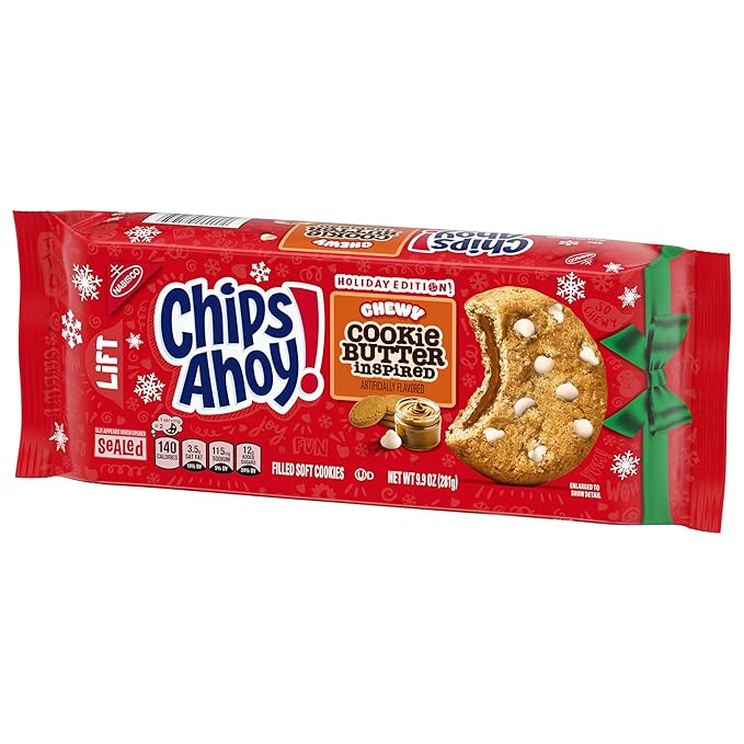 CHIPS AHOY! Chewy Cookie Butter-Inspired Cookies, Limited Edition Holiday Treats, 9.9 oz