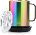 SMLDR Pro Heated Mug, 14 oz Smart Mug, Self-Heating, Adjustable Temperature, Battery Powered Heated Coffee Mug, Quick Recharge Time, Great for Coffee & Tea, Excellent Gift (Rainbow)