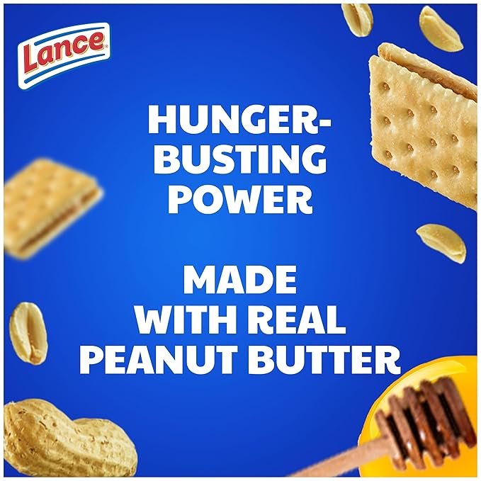 Lance Sandwich Crackers, Captain's Wafers Peanut Butter and Honey, 10 Packs, 6 Sandwiches Each