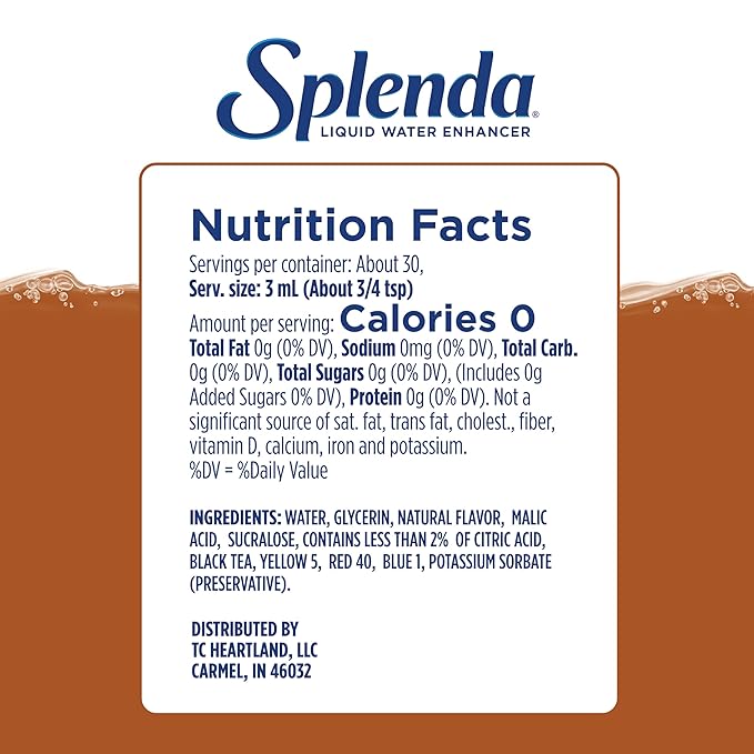 SPLENDA Liquid Water Enhancer Drops, Sugar Free, Zero Calorie, Natural Flavor, Concentrated Drink Mix, 3.11 Fl Oz Each Bottle (Variety, 3 Pack)