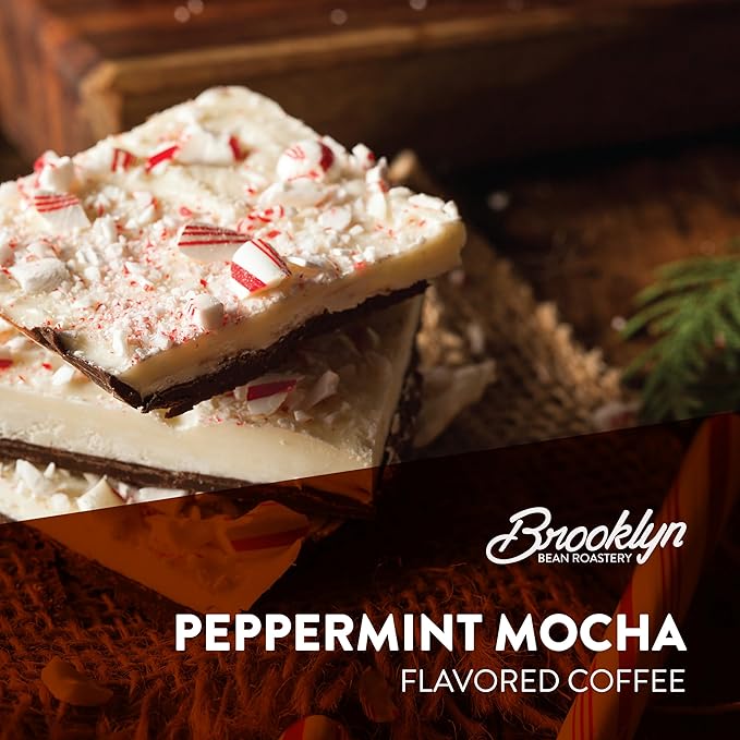 Brooklyn Beans Peppermint Mocha Coffee Pods for Keurig K-Cup Brewers, 40 Count Single-Serve Pods, Flavor Enhanced Minty Chocolate Coffee