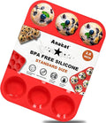 Anaeat Silicone Muffin Pan - Regular 12 Cups Cupcake Tray, Non-Stick Silicone Baking Molds for Making Muffin Cakes, Cupcake, Chocolate, Bread,Tart and Desserts, Just Pop Out