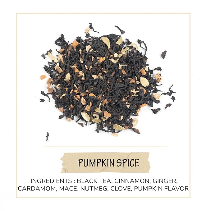 BREWIX, Pumpkin Spice Black Tea, Loose Leaf Tea (50+ Cups, 3.53oz/100g) | Fall | Halloween | Warm and Spicy