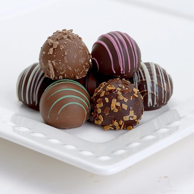 CRAVINGS BY ZOE Gourmet Chocolate Truffle Gift Box | 8 Count | Assorted Gourmet Milk & Dark Chocolate Candy Food Gift Basket Anniversary, Birthday, Get Well, Holiday, Thank You Men Women Mom Her