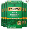Twinings Decaffeinated Irish Breakfast Black Tea Individually Wrapped Bags, 20 Count (Pack of 6), Flavourful, Robust, Enjoy Hot or Iced, 120 Teabags