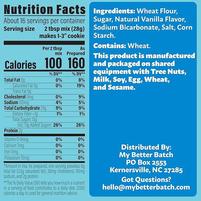 My Better Batch Classic Sugar Cookie Mix, Gourmet Baking Mix for Homemade Taste, 4 Pack (Makes 64 Cookies Total)