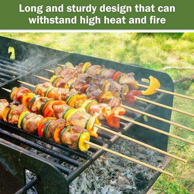 180 Pieces 30 inch Extra Long Bamboo Marshmallow Roasting Sticks Bulk Disposable Smores Sticks 5mm Thick Bamboo Skewers for Outdoor Open Fire Roaster Barbecue Hot Dog Camping Kebab Sausage