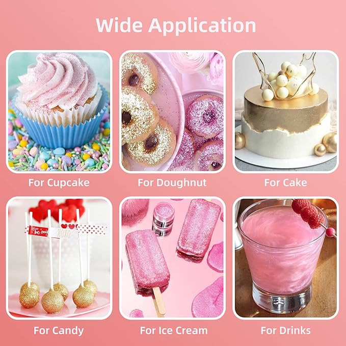Edible Glitter Spray - 3/4oz Luster Dust Edible Food Grade Glitter Shimmer Dust Powder for Cocktails, Drinks, Cake Decorating - Metallic Food Coloring Powder for Wine, Candy, Cookie, Icing (Gold)