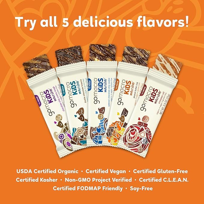 GoMacro MacroBar Organic Vegan Protein Bars - Salted Caramel + Chocolate Chips & Oatmeal Chocolate Chip (2.3 Ounce Bars, 12 Count) (Pack of 2)