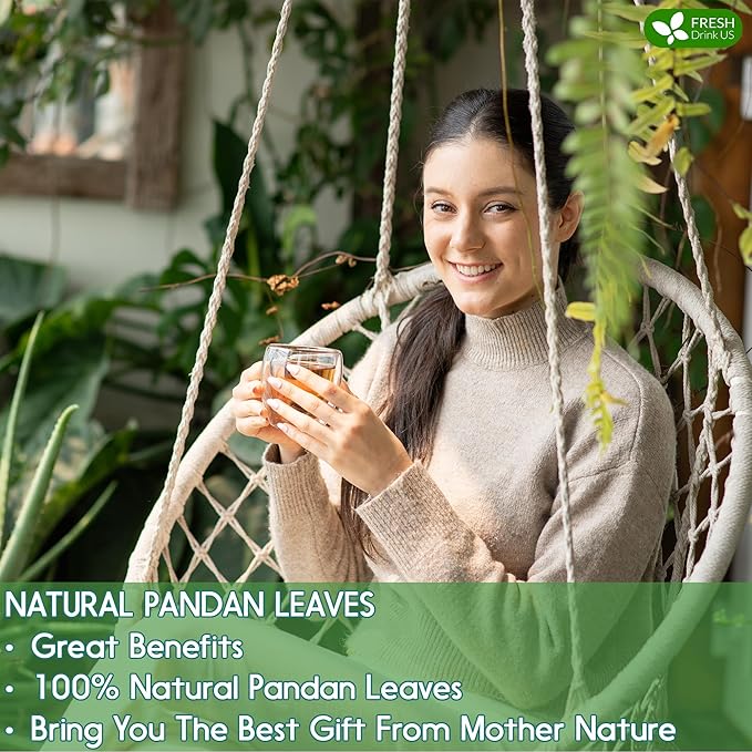 FreshDrinkUS, Premium 2oz Natural Pandan Leaves Dried, 100% Pure Dried Pandan Leaves, Pandan Leaf Tea, No Additives, No Caffeine, Vegan (2 oz Dried Leaves)