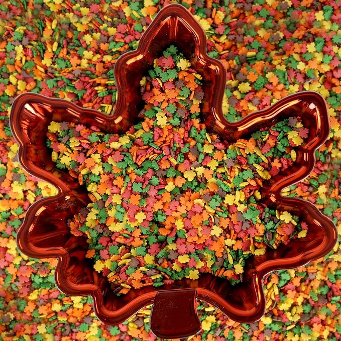 Thanksgiving Sprinkles - 1.2 Pounds - Fall Leaf Sprinkles for Baking - Autumn Leaf - Autumn Toppings for Cupcakes, Cookies, Cake Decorating