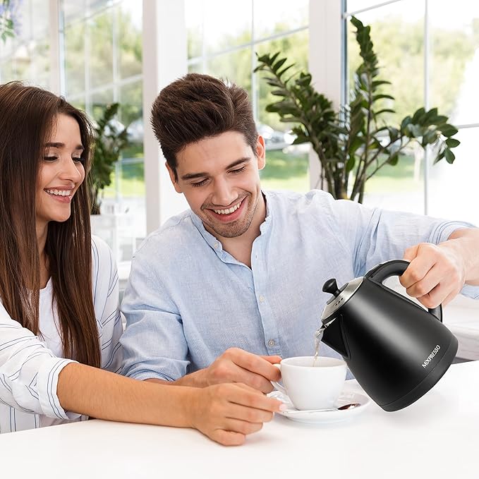 Mixpresso Electric Kettle Temperature Control, Hot Water Kettle Electric, Cordless 1 Liter Capacity, Keep Warm & Led Indicator, Auto-Shutoff, Boil-Dry Protection, Black Electric Kettle