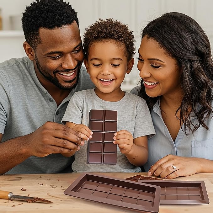 2 Pack Deep Dubai Chocolate Bar Molds, 1 Inch Silicone Chocolate Mold, Perfect for Homemade Chocolate Bar Pistachio with Scraper