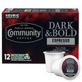 Community Coffee Dark & Bold Espresso Roast 12 Count Coffee Pods, Extra Dark Roast Compatible with Keurig 2.0 K-Cup Brewers, 12 Count (Pack of 1)
