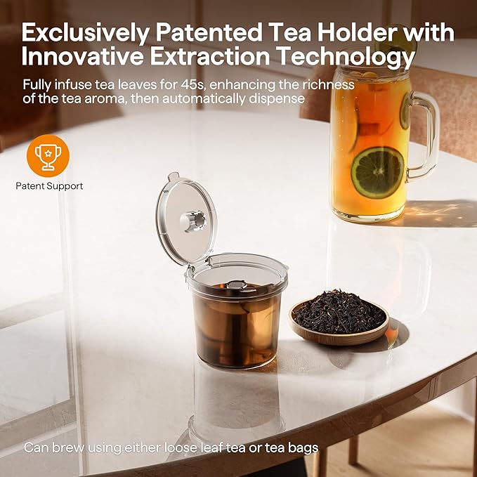 Single Serve Coffee Maker for K Cup, Ground and Tea, Hot and Iced Coffee Machines with Bold Setting, 6 to 16 Oz Brew Sizes, Compact for Small Spaces, Gray (2.0 Version)