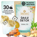 BREWIX, Ayurvedic Detox Herbal Tea Bags (30 Pyramid Tea Bags) Caffeine-Free Herbal Tea | Cleansing Formula with Traditional Ayurvedic Herbs | Supports Digestion, Balance & Daily Vitality
