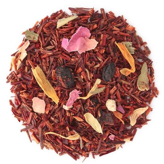 Teabloom Organic Herbal Tea, African Safari Loose Leaf Tea, Sweet Rooibos Blend with Berry Flavors and Vanilla, USDA Certified Organic, Fresh Whole Leaf Blend in Reusable Gift Canister, 3.53 oz/100 g Canister Makes 35-50 Cups