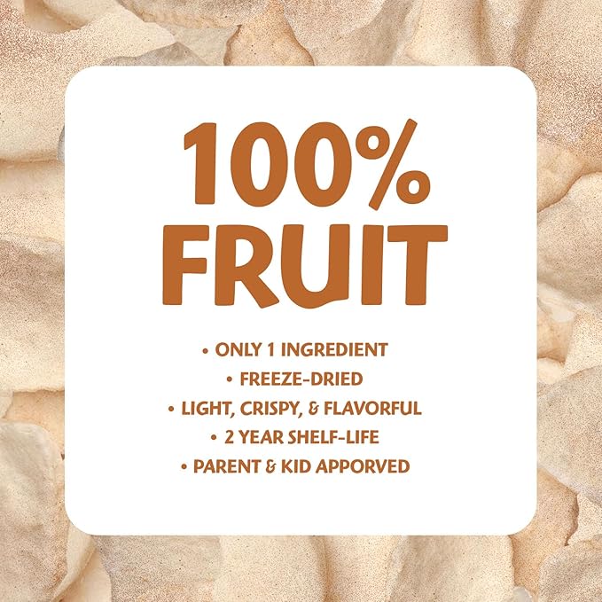 Brothers All Natural Freeze Dried Fruit Crisps, Fuji Apple & Cinnamon, 0.35 Oz (Pack of 24), Made with 100% Fruit, Gluten Free, Soy Free, Vegan, Heathy Snack, Lunch Box Ready