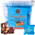 For Noshers Only - Peanut Butter Bites - Kosher Dairy Free Vegan Gluten Free Chocolate Peanut Butter Crispy Rice Treats - Sweet Snack Packs - Bulk Individually Wrapped Snacks for Office (Box of 24)