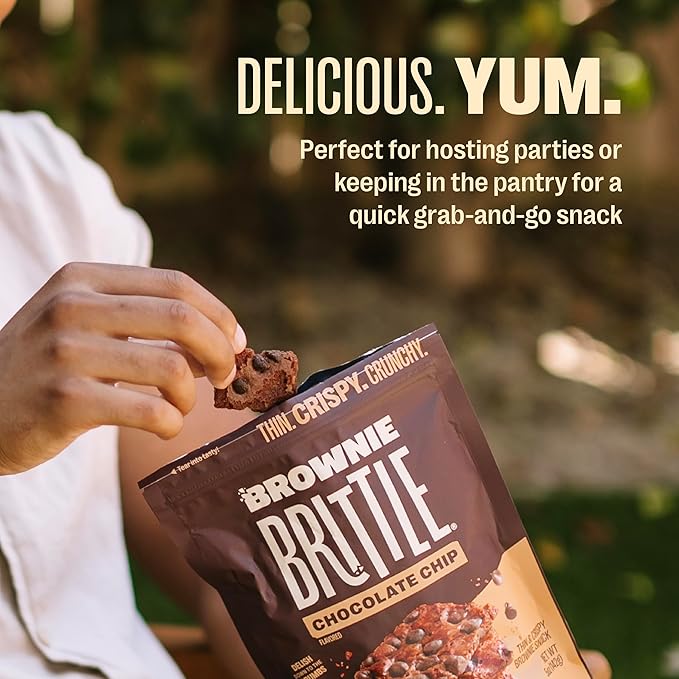 Brownie Brittle – Variety Pack Thin and Crispy Sweet Snacks (Pack of 6, 5 oz), Rich Gourmet Brownie Bites Dessert
