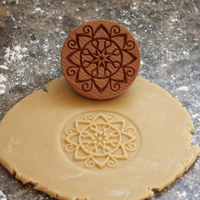 Wood Cookie Stamp, 2.5 Inch (Holiday Star CS-051)
