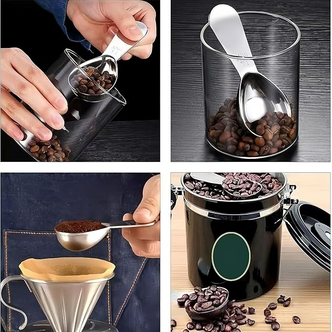 3 Piece 30g Coffee Scoop, Stainless Steel with Graduated Spoon for Coffee Beans, Sugar, Flavourings, etc
