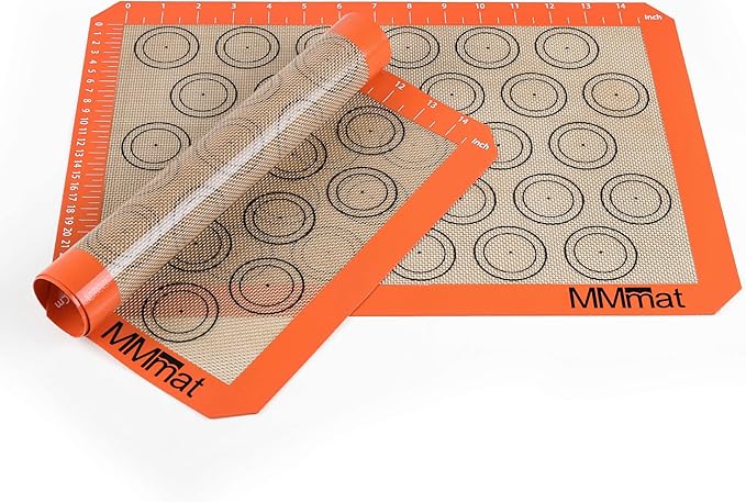 Silicone Baking Mat - Best German Silicone - Non Slip Silicone Baking Sheet, Non Stick Reusable Silicone Mats For Baking, Oven Liner, Counter Mat, 2 Half Sheets Macaron Baking Mats