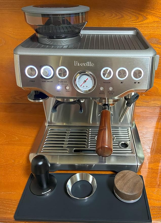 Double Spout Portafilter Compatible with Breville Barista Express Touch Bambino Infuser Duo Espresso Machine - 54mm Espresso Portafilter - Double Shot Filter Basket - Accessories - Wooden