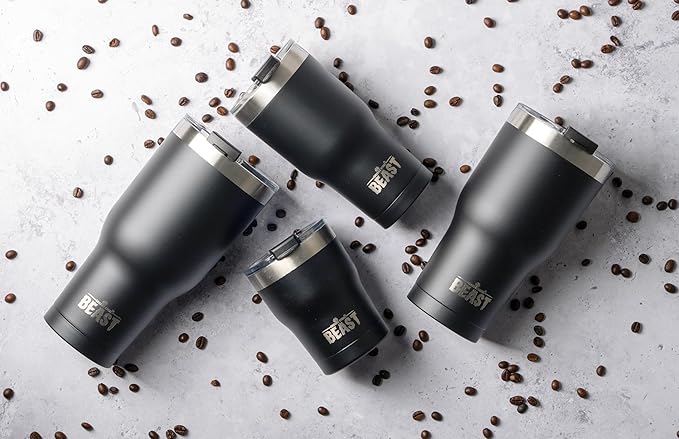 Beast 40 oz Tumbler Stainless Steel Vacuum Insulated Coffee Ice Cup Double Wall Travel Flask (Matte Black)