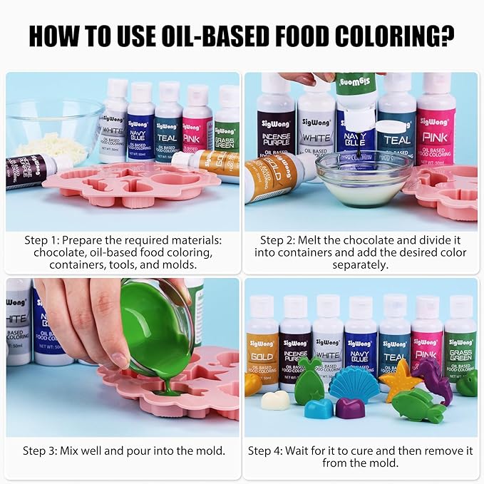Oil Based Food Coloring for Chocolate - 50ml White Upgraded Edible Oil Based Food Dye for Cake Decorating, Icing Frosting, Fondant, Baking, Candy Melts, Cookie, Meringues - 1.69 Fl.Oz Bottles