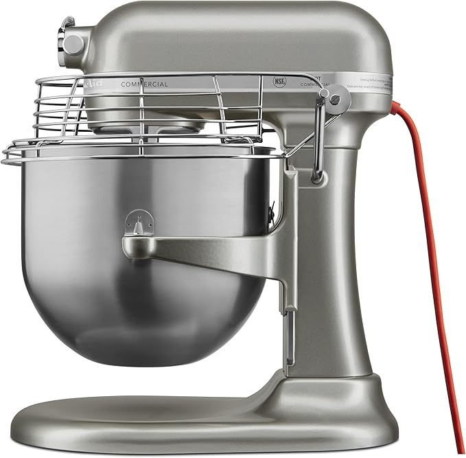 KitchenAid KSMC895CU 8-Quart Commercial Countertop Mixer with Bowl Guard, 10-Speed, Gear-Driven, Contour Silver