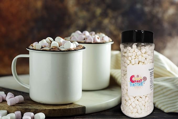 Sarah's Candy Factory Variety Dehydrated Marshmallow Bits, Vanilla Marshmallows in Jar, Assorted Marshmallows in Jar Vanilla-Vanilla