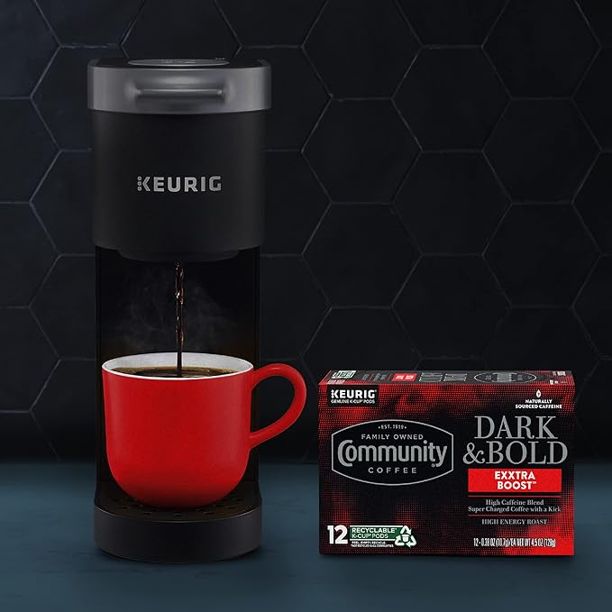 Community Coffee Dark & Bold Exxtra Boost 72 Count Coffee Pods, Compatible with Keurig 2.0 K-Cup Brewers, 12 Count (Pack of 6)