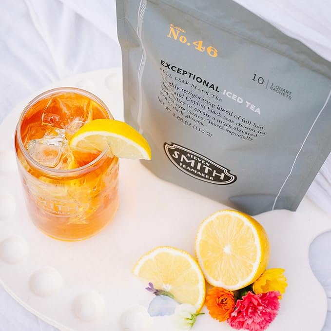 Steven Smith Teamaker Exceptional Iced Tea No. 46, Refreshing, Caffeinated, Sustainably Grown, Full Leaf Black Iced Tea, 10 Count, 1 Quart Sachets