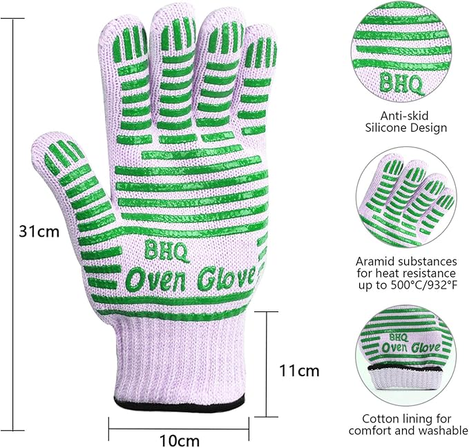 CZSYZCZS Extreme Heat Resistant Oven Gloves - 932F - Cooking Gloves for BBQ, Grilling, Baking,Cutting, Smoker Fireplace