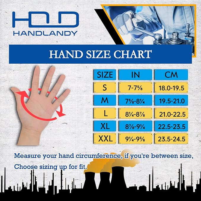 HANDLANDY Work Gloves for Men & Women, Utility Mechanic Working Gloves Touch Screen, Flexible Yard Work Gloves