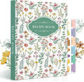 Lanpn Blank Recipe Book Cookbook for 70 Recipes, B5 Waterproof Empty Recipe Notebook to Organize Your Family Recipes, Leather Cooking Journal with Stickers to Write in Your Own Recipes, Green