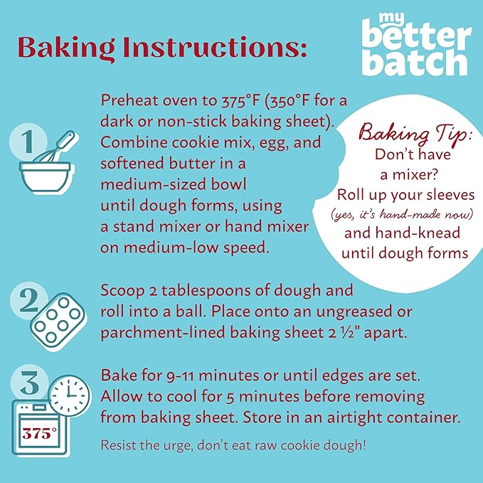 My Better Batch Classic Sugar Cookie Mix, Gourmet Baking Mix for Homemade Taste, 4 Pack (Makes 64 Cookies Total)