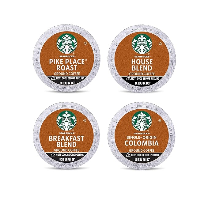 Starbucks K-Cup Coffee Pods, Medium Roast Coffee Variety Pack for Keurig Brewers, 100% Arabica, 1 Box (96 Pods)