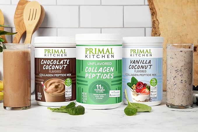 Primal Kitchen Chocolate Collagen Fuel® Drink Mix, Chocolate Coconut Collagen Peptides, No Dairy or Artificial Sweeteners, 15 Ounces