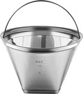 Reusable #4 Cone Shape Coffee Filter Permanent 6-10 Cup Stainless Steel Coffee Filter for Cuisinart Maker Ninja Coffee Bar Brewer -BPA Free